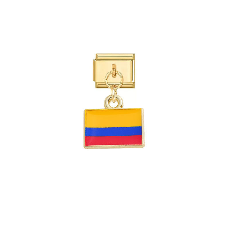 Wholesale Stainless Steel DIY Nation-themed Pendant Modules for Italy Fashion Accessory