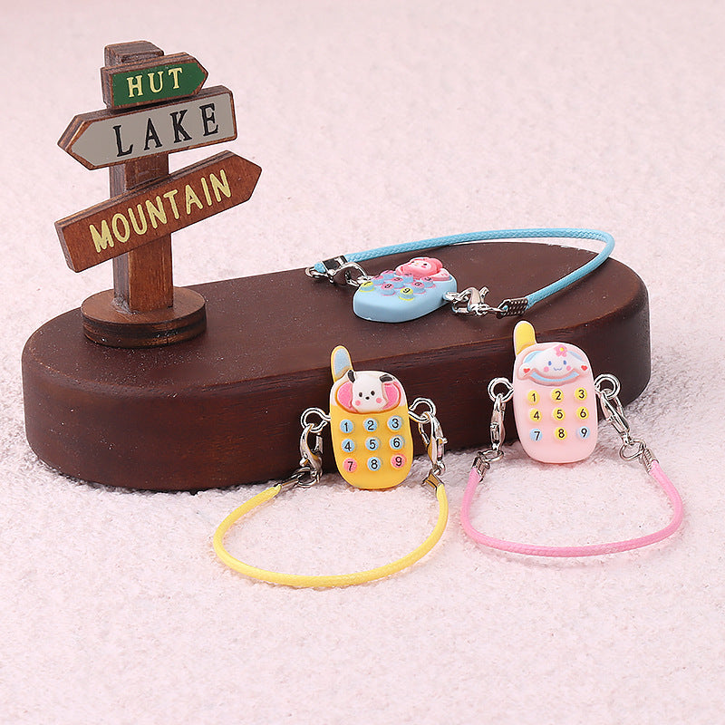 Wholesale Cute cartoon mini push-button phone doll accessories