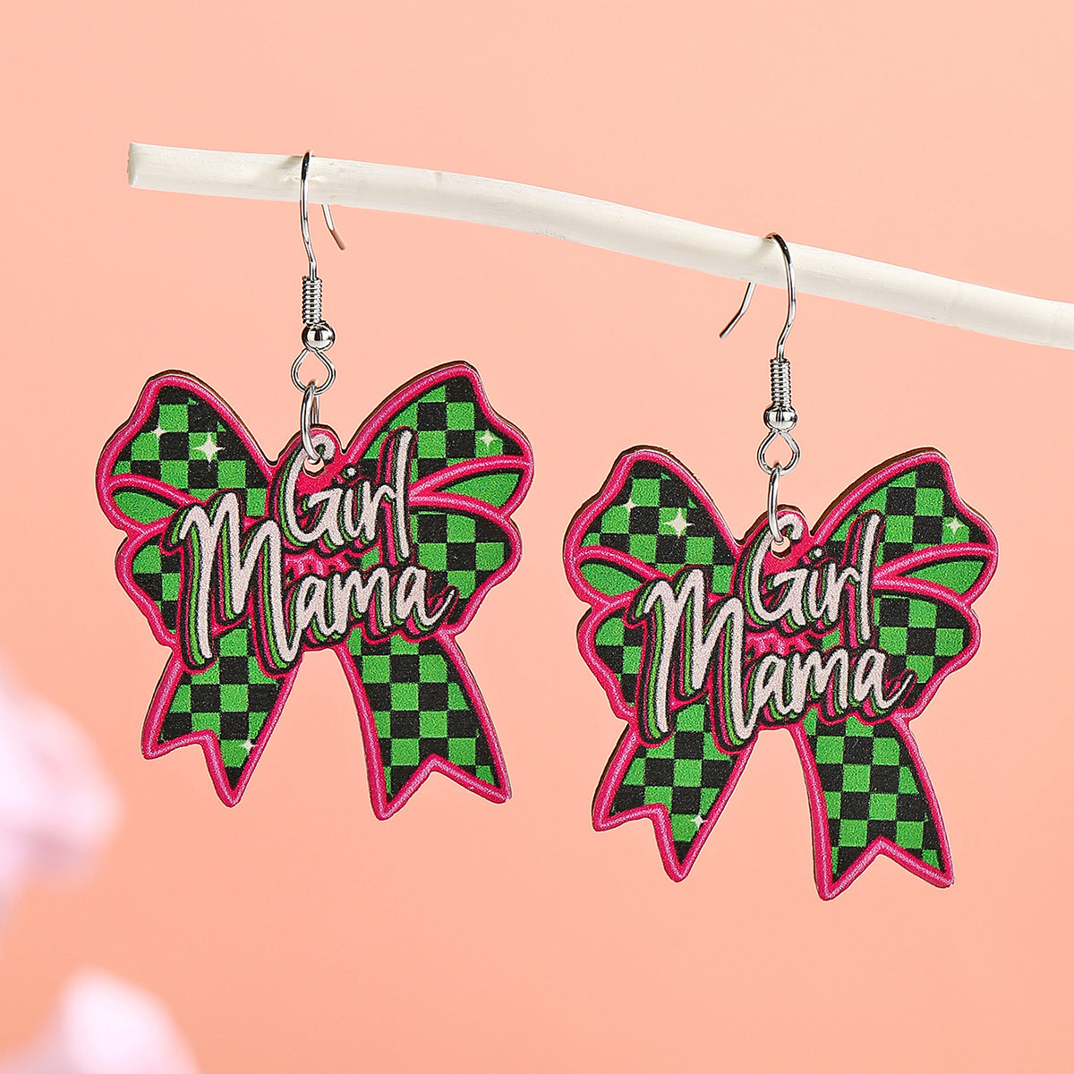 Wholesale  Color Mother's Day Wooden Earrings
