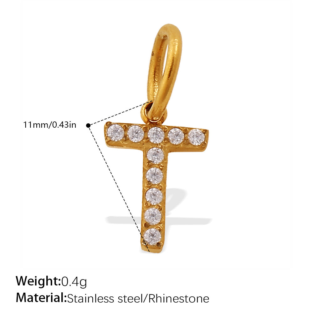 Wholesale Diamond-Encrusted 26 English Letter Charms for Jewelry