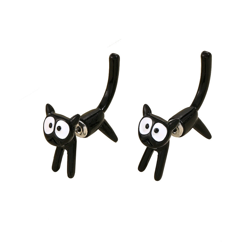 Wholesale Cute Little Cat Simple Ear Studs Earrings