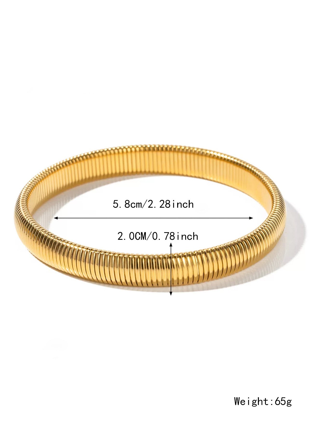 Wholesale Titanium Steel Bracelet with Exaggerated Metal Vertical Stripes ACC-BT-BTB001