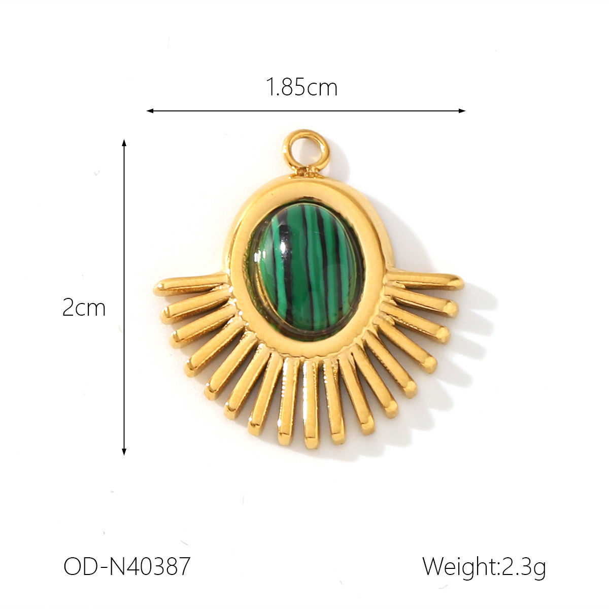 Wholesale Personalized Fashion Stainless Steel 18K Gold Accessories Natural Stone Oil Dropping Zircon Pendant Jewelry