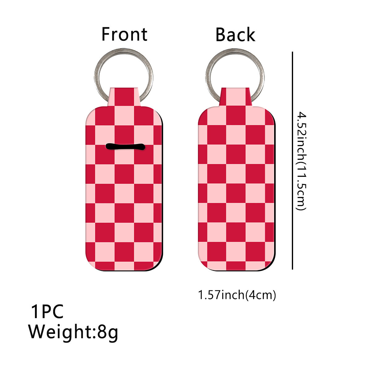 Wholesale 6pcs Red Plaid Lipstick Set Keychain