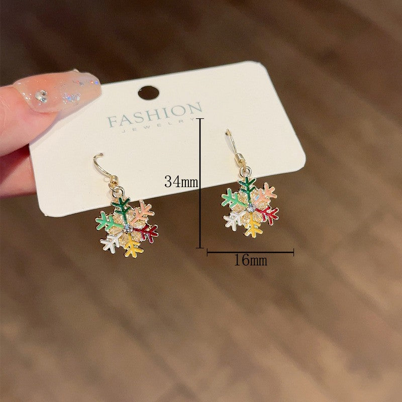 Wholesale Christmas Heart Rainbow Snowflake  Earrings