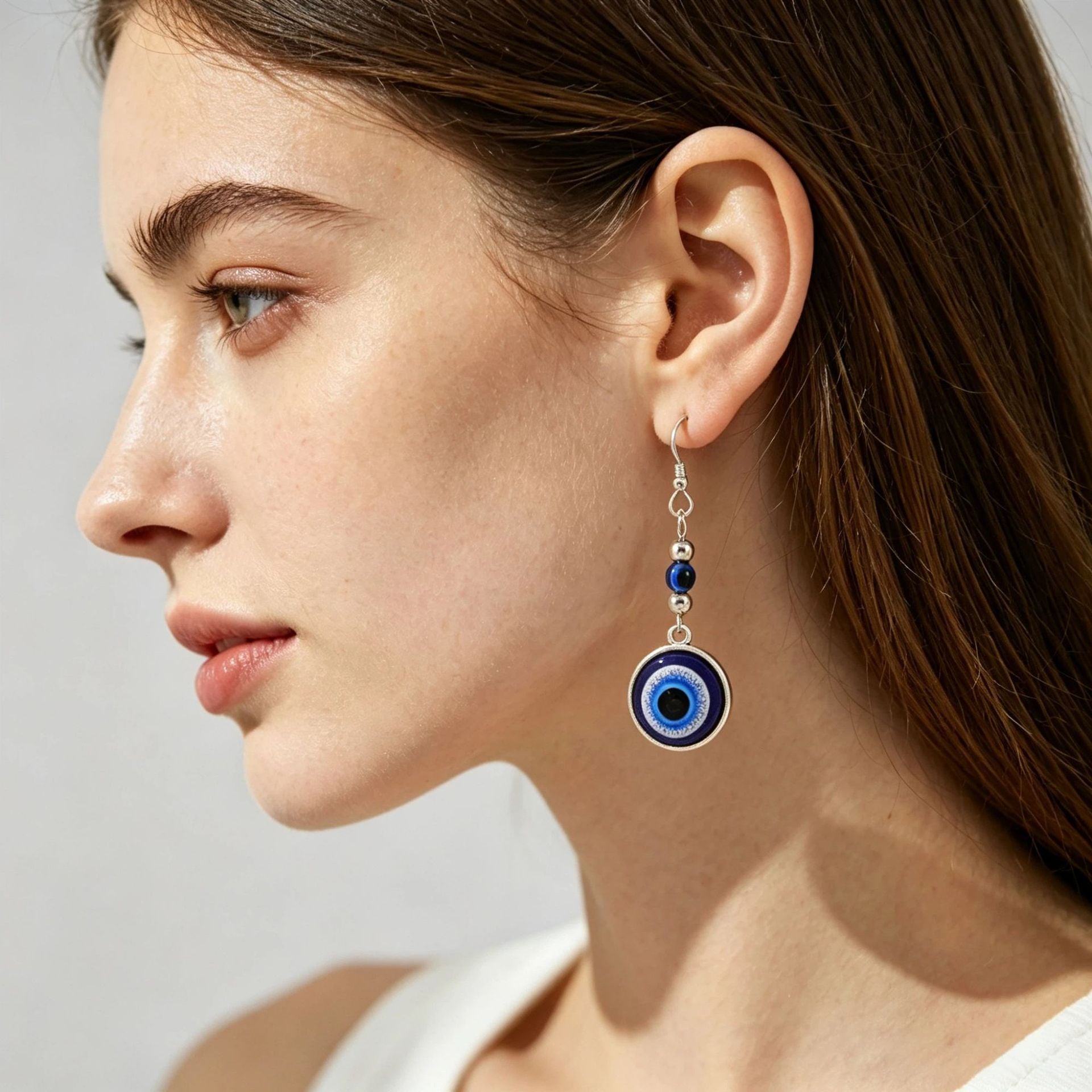 Wholesale Zinc Alloy Retro Evil Eye Long Hook Earrings Trendy Fashion Accessory For Party Boutique Resale
