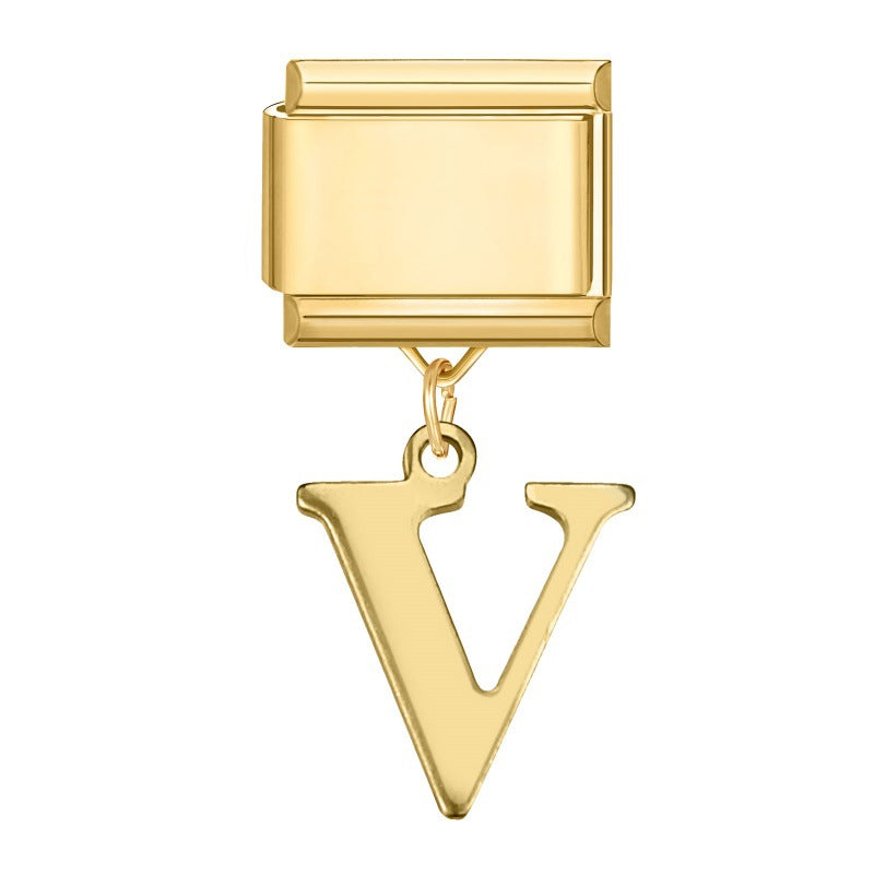 Wholesale 9mm Italian Charm Starter Bracelets DIY Letter Series Stainless Steel Composable Bracelet