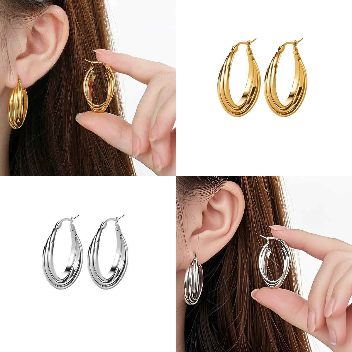 Wholesale Titanium Steel  Color-free Earrings