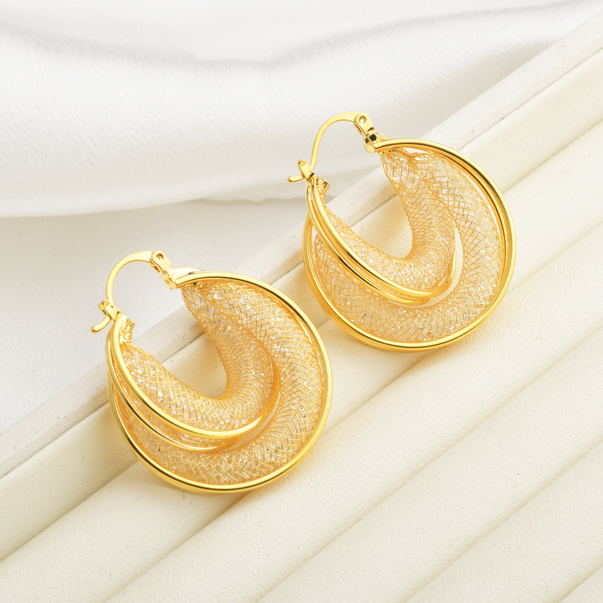 Wholesale  Light Luxury High-end Super Flash Crystal Ear Buckle Earrings