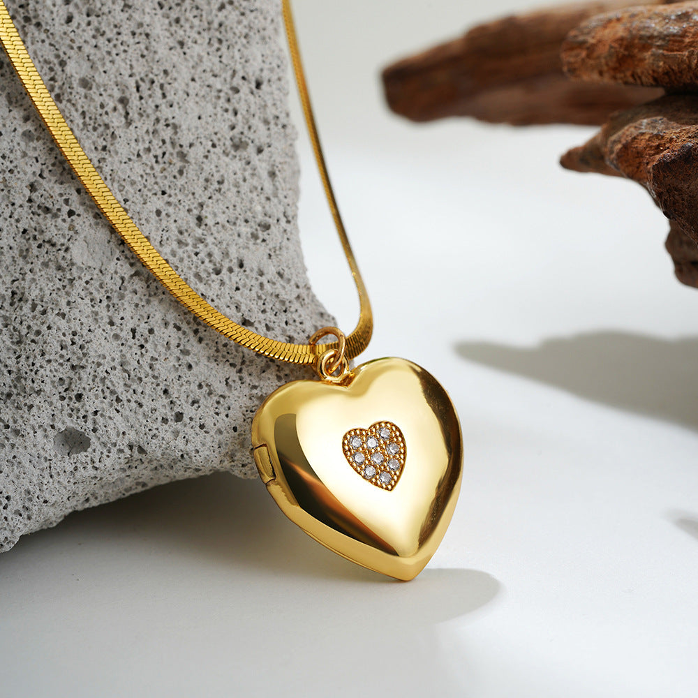 Wholesale  Stainless Steel 18K Gold Photo Necklace