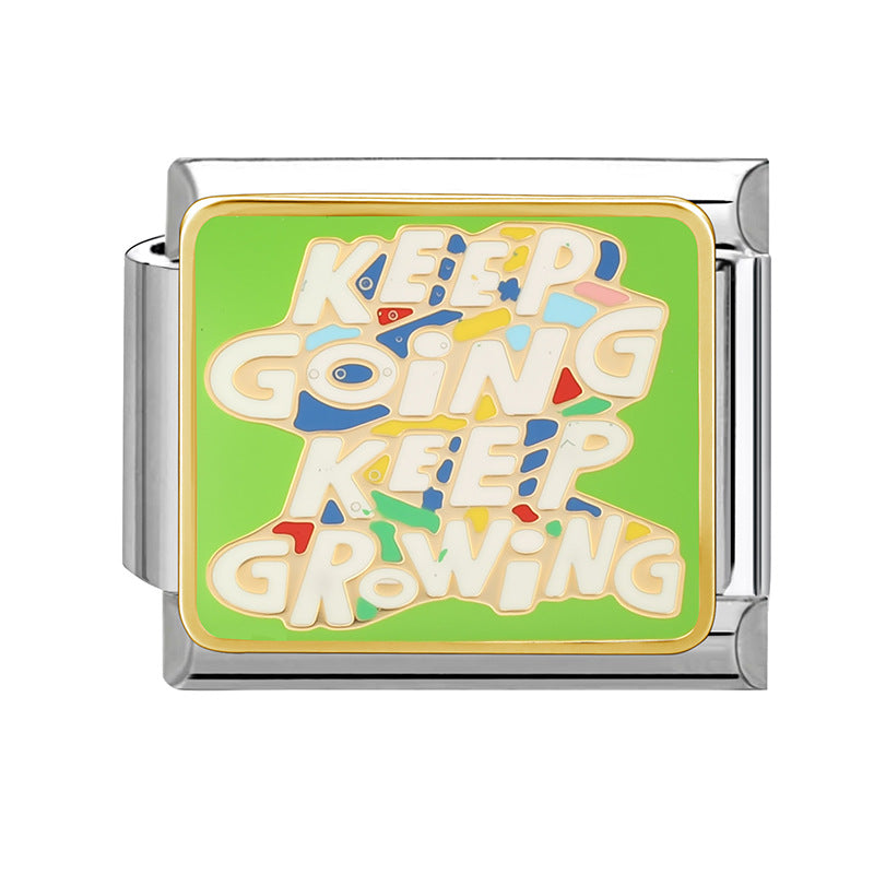 Wholesale 9mm Italian Charm Starter Bracelets DIY square Single Section Creative Stainless Steel Composable Bracelet