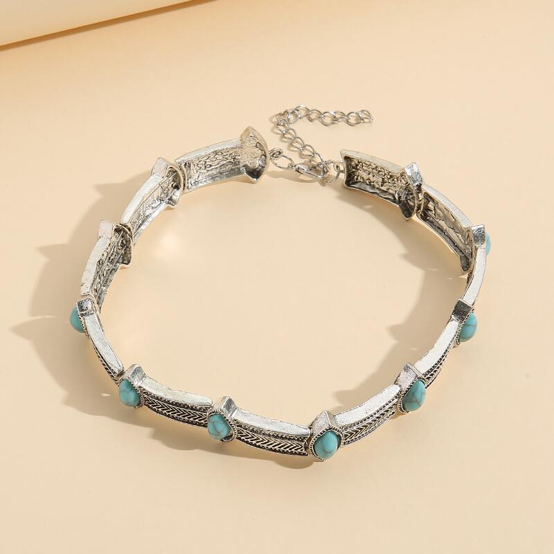Wholesale Retro Turquoise Alloy Necklace - Trendy Fashion Jewelry Accessory
