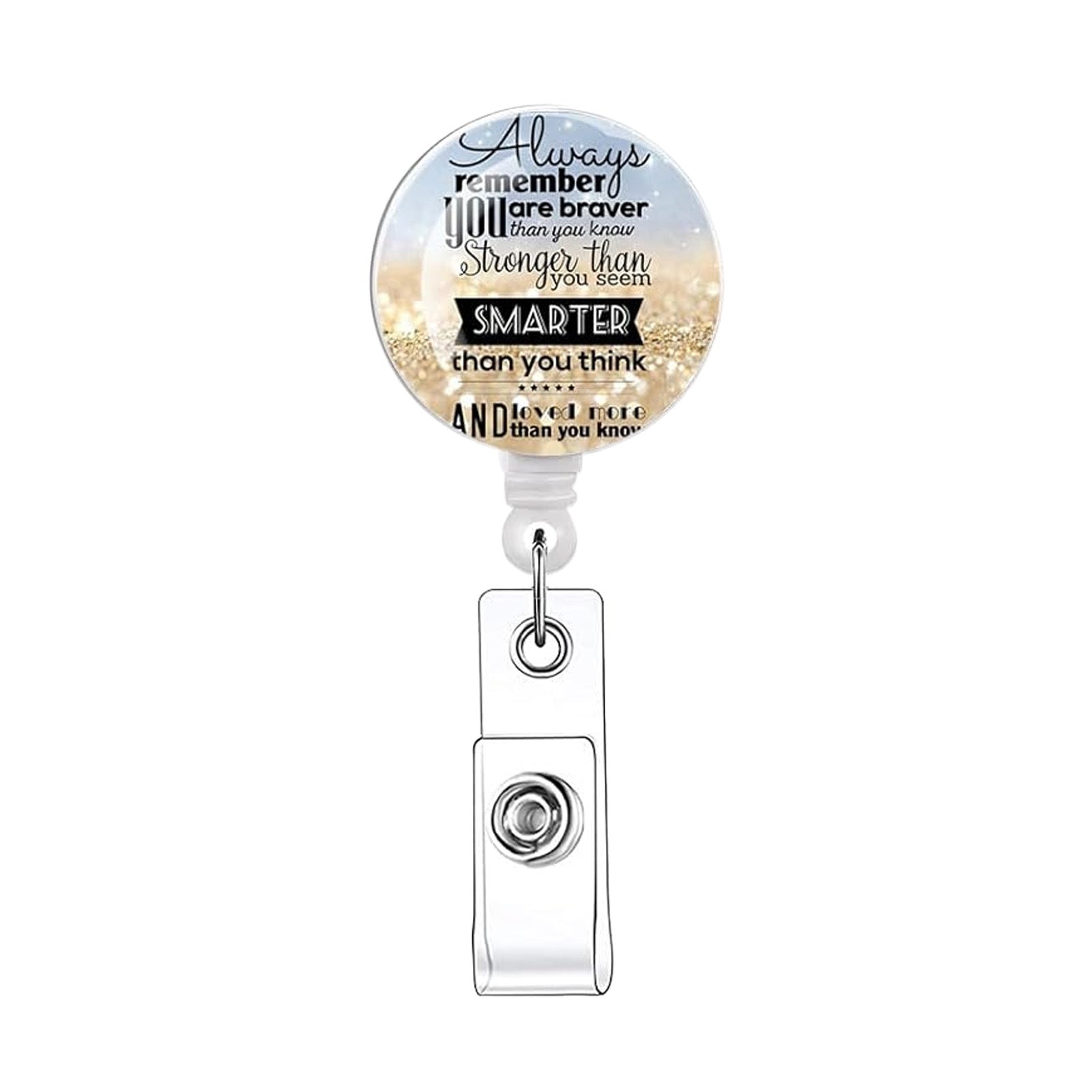 Wholesale Acrylic Retractable Badge Holder with English Quote for Everyday Office Use
