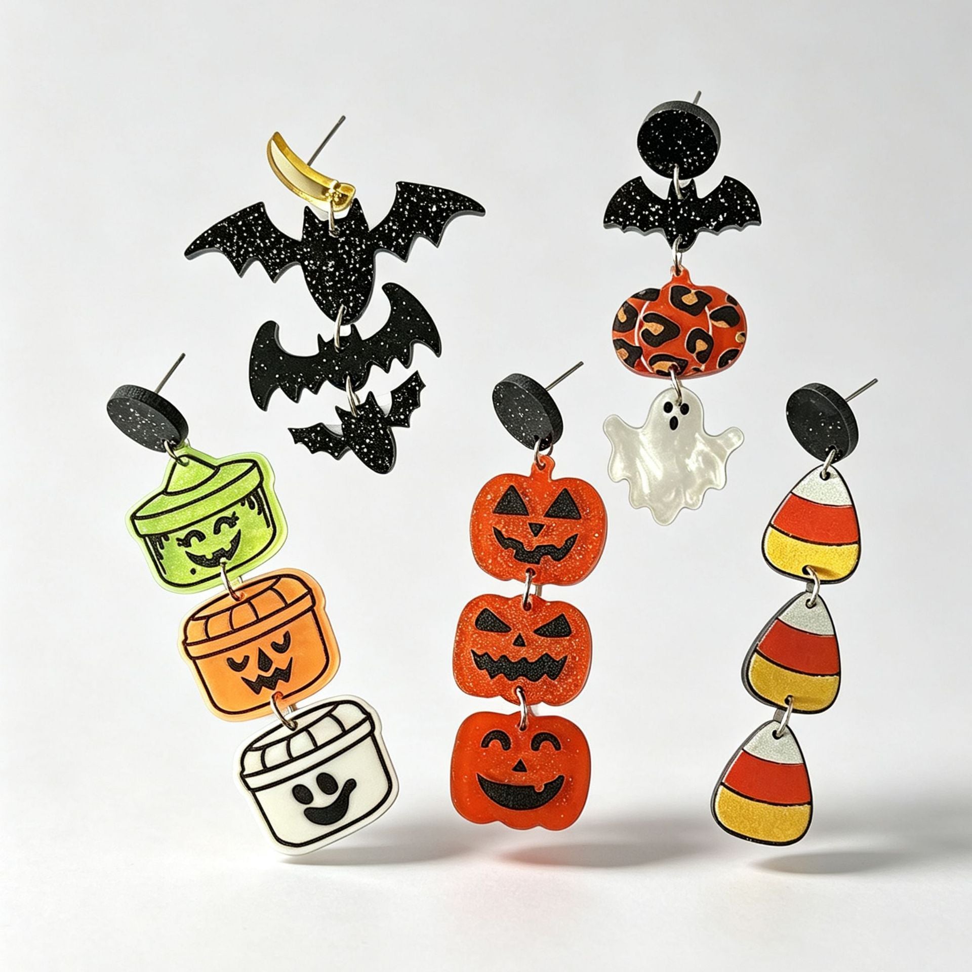 Wholesale Acrylic  Bat Earrings Exaggerated Party Wear Fashion Accessory