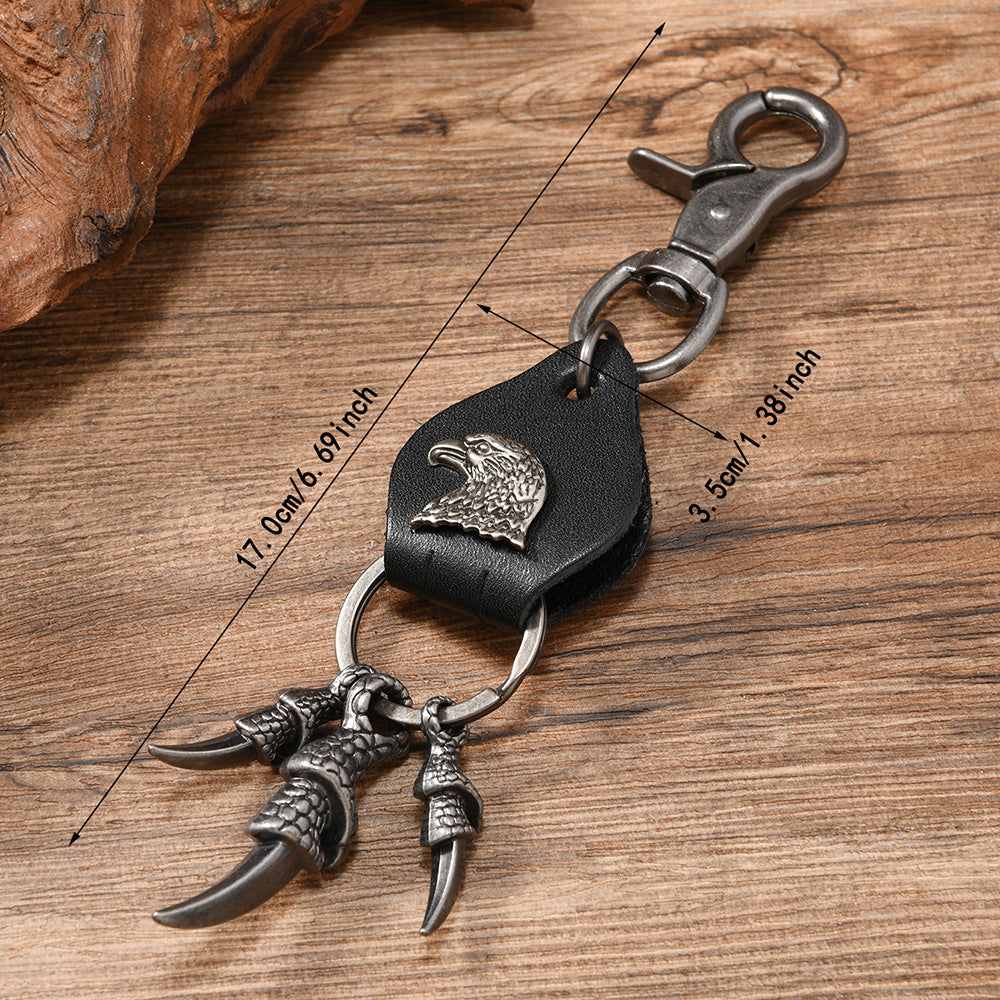 Wholesale Vintage leather eagle keychain