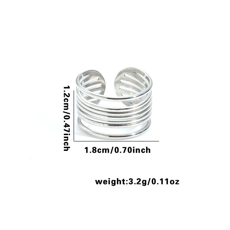 Wholesale Geometric Asymmetrical Heart Titanium Steel Ring Chic Boutique Resale