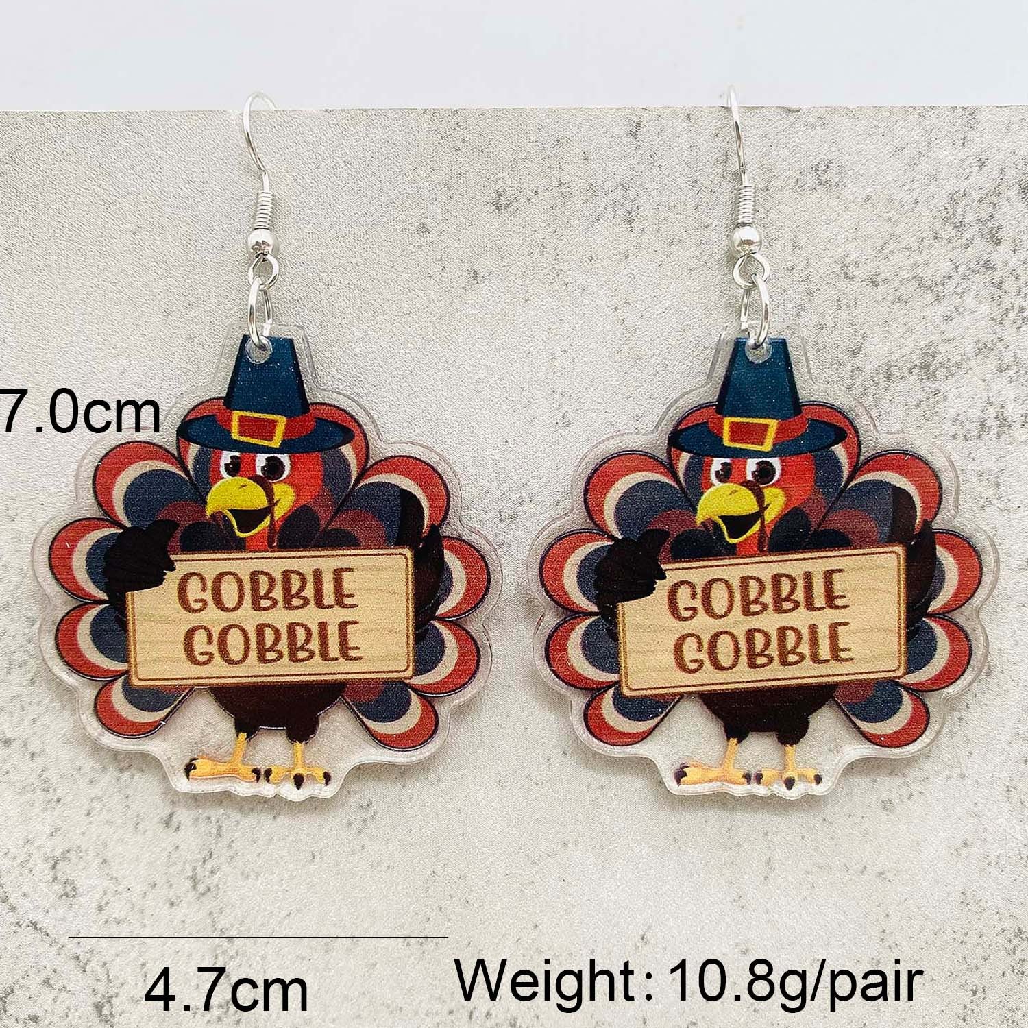 Wholesale Thanksgiving Turkey Pumpkin Acrylic Earrings ACC-ES-ChenY027