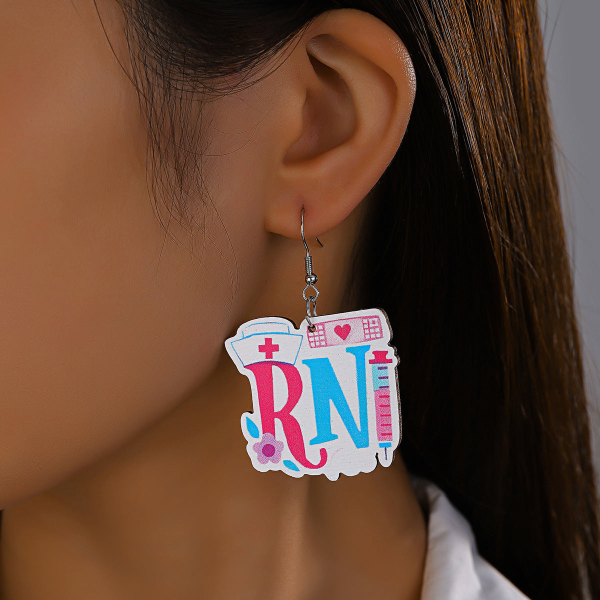 Wholesale  Nurses' Festival Wooden Earrings
