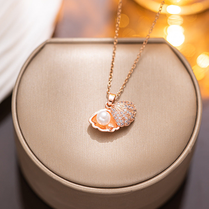 Wholesale Fan Shape Pendant Titanium Steel Necklace ACC-NE-Kucai003