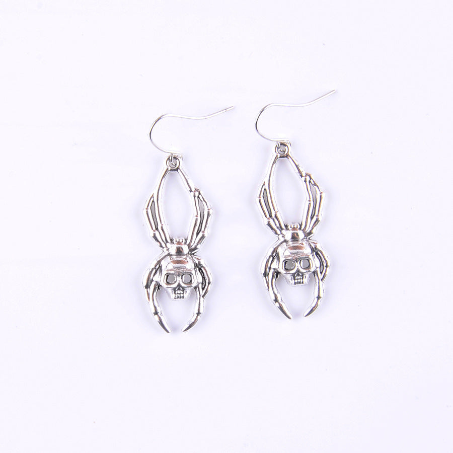 Wholesale Vintage  Skull  Witch Broom Pendant Earrings Zinc Alloy Jewelry Accessory For Party Wear
