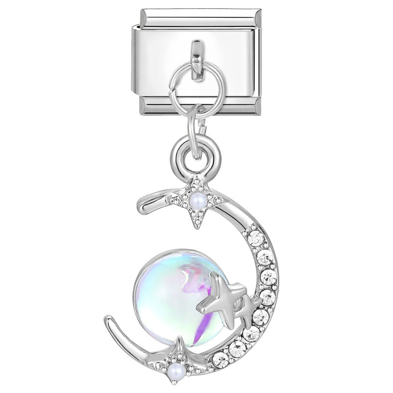 Wholesale Italian Charm Bracelet 9mm DIY Splicing Removable Stainless Steel Romantic Pendant Composable Bracelet