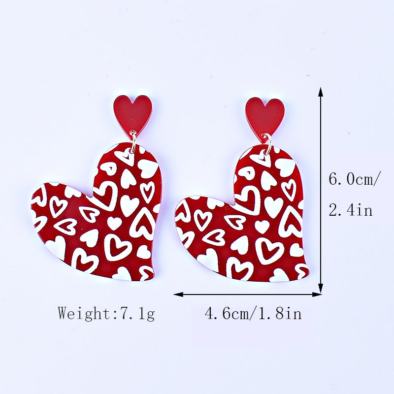 Wholesale Valentine' s Day Acrylic Heart Earrings