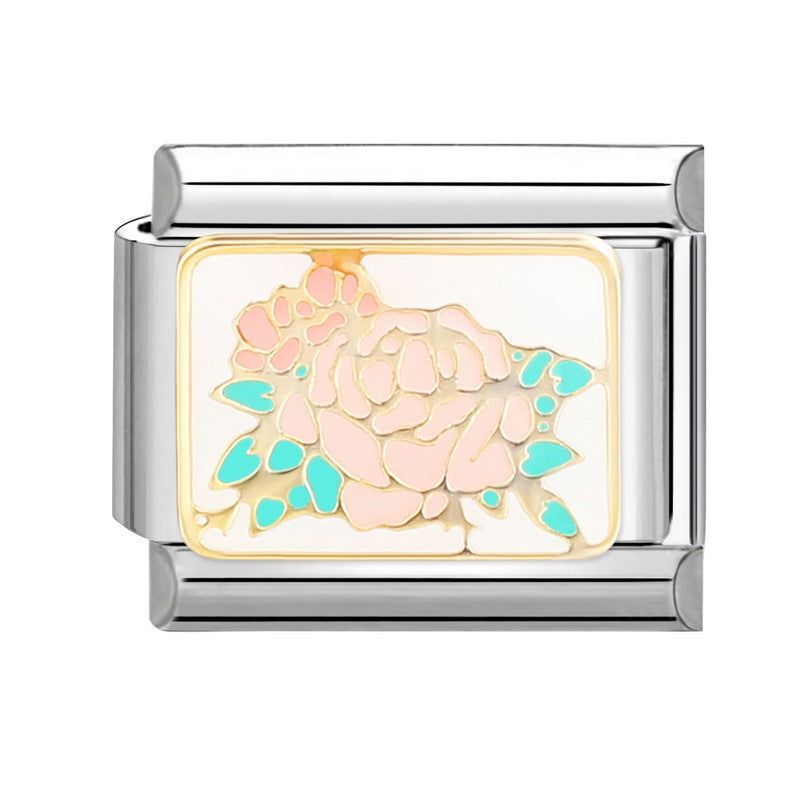 Wholesale Italian Charm Bracelet 9mm DIY Splicing Cute Cartoon Titanium Steel Composable Bracelet