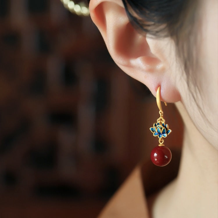 Wholesale Vermillion Lotus Earrings