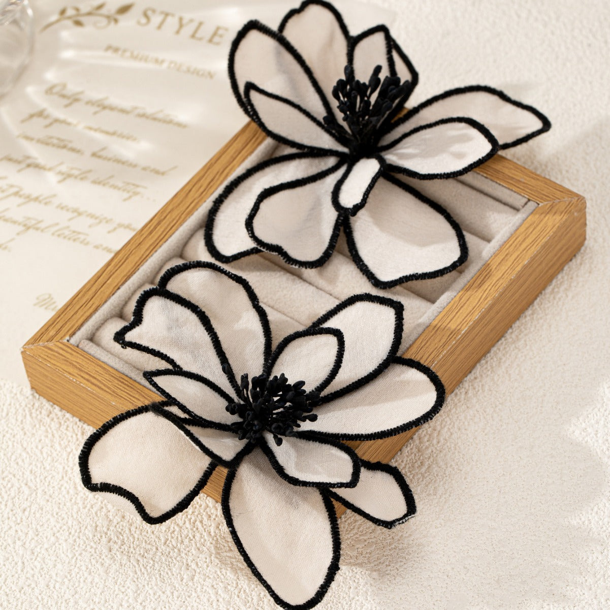 Wholesale handmade fabric simulation exaggerated flower big flower earrings