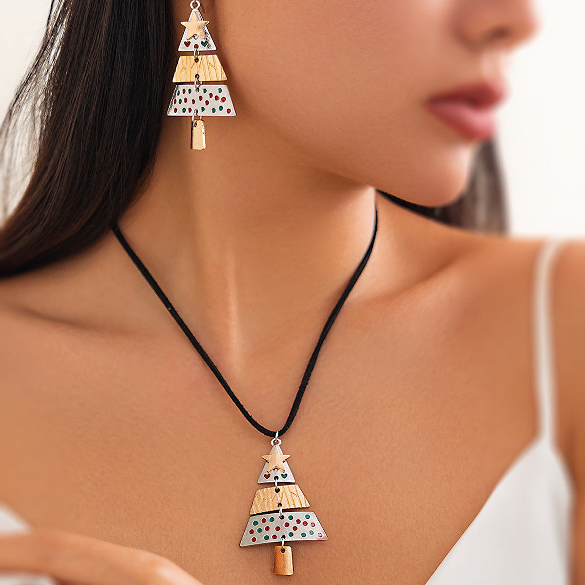 Wholesale Star Christmas Tree Pendant Earrings Necklaces