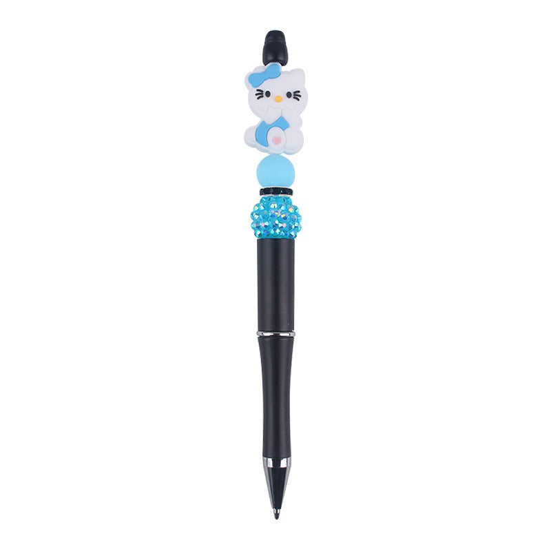Wholesale  cartoon  cat silicone small gum beaded pen
