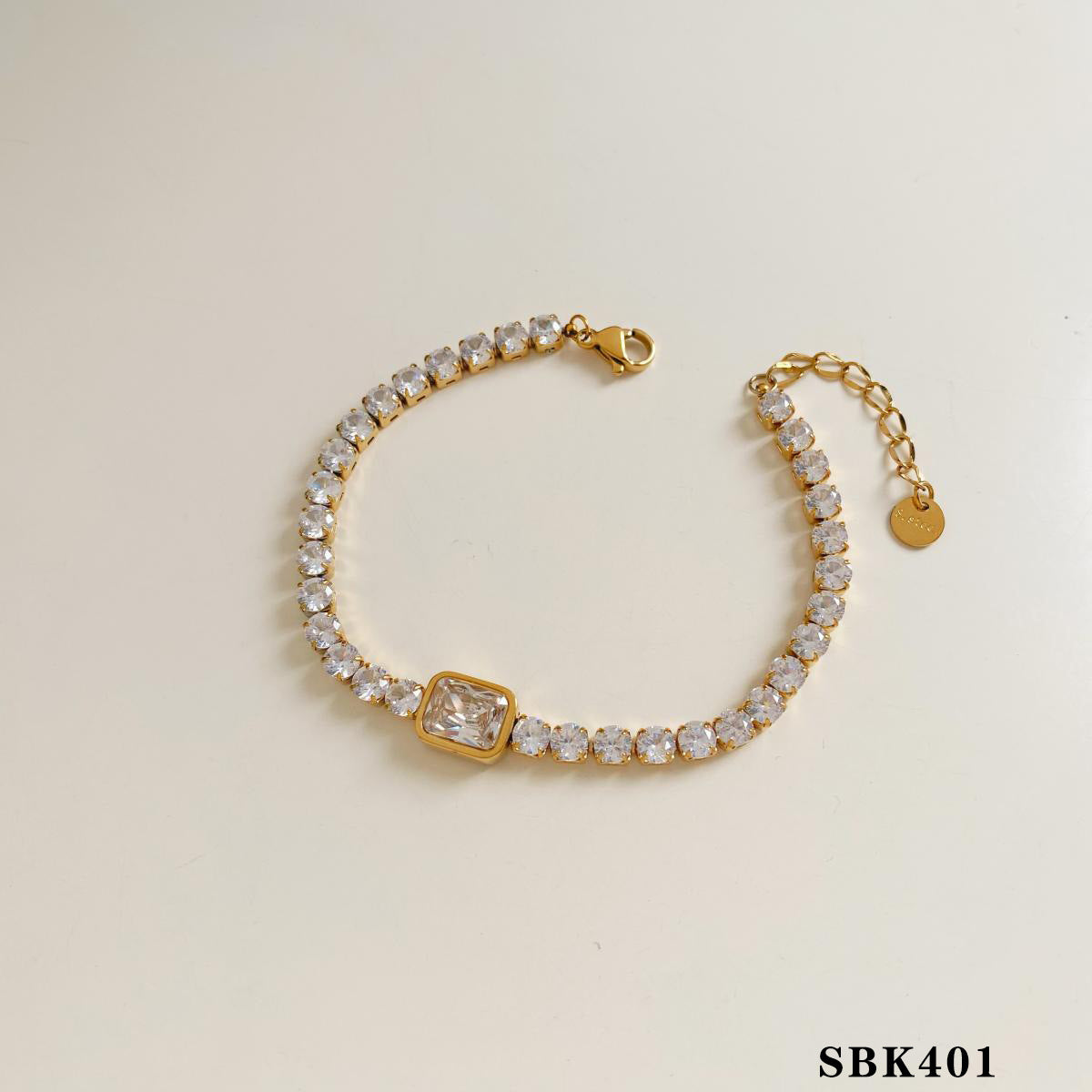 Wholesale Simple Style Stacked Bracelet Combination suit Stainless Steel Zircon Jewelry