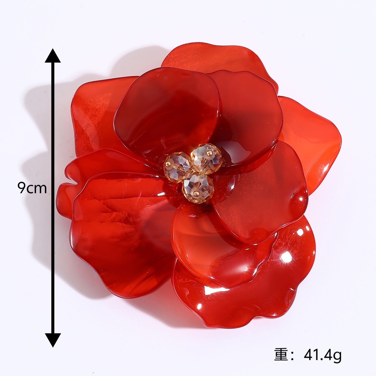 Wholesale Vintage Blue Flower Acrylic Brooch Handmade Women' s Pin Jewelry Accessory