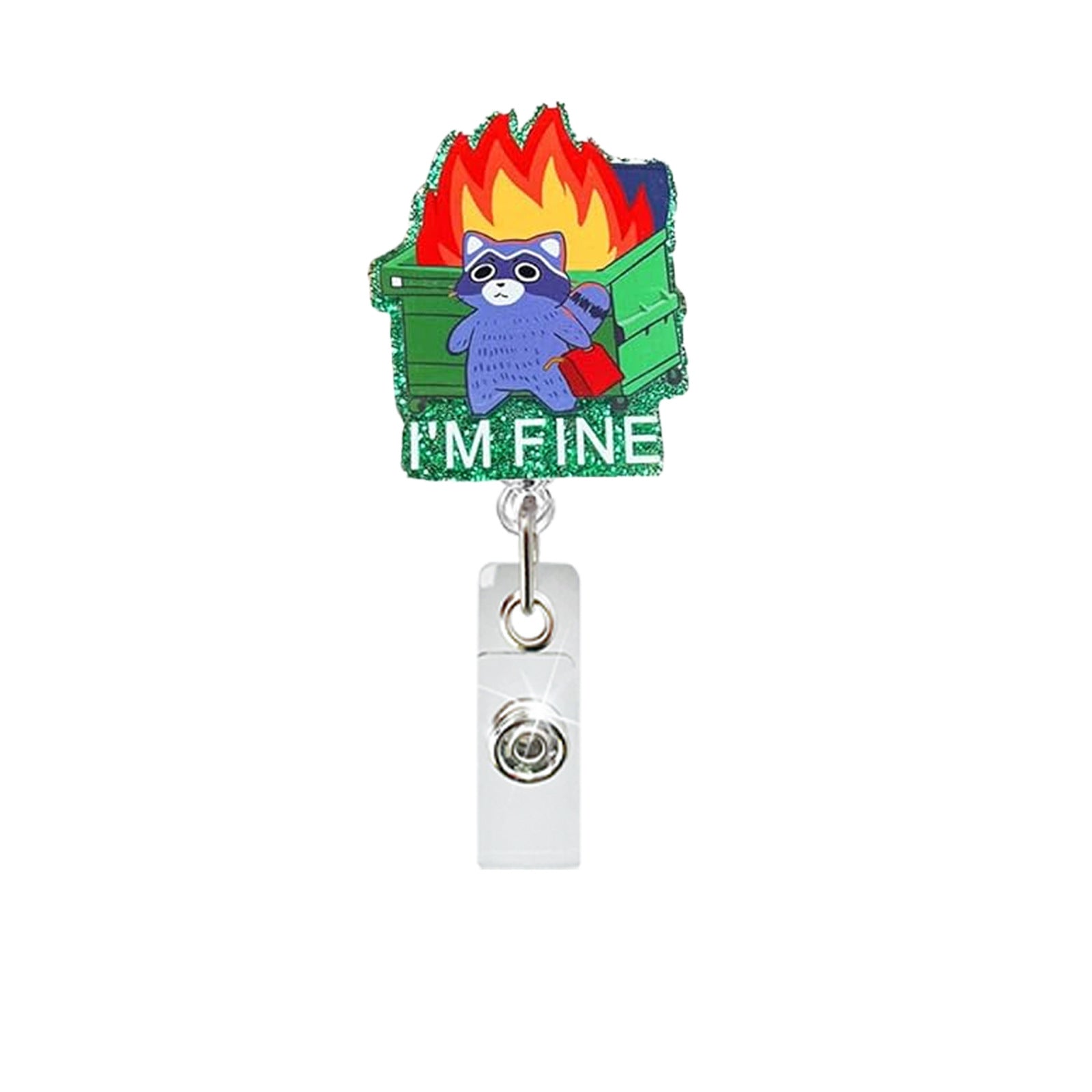 Wholesale Fun Cartoon Acrylic Badge Reel Retractable ID Card Holder Keychain Accessory