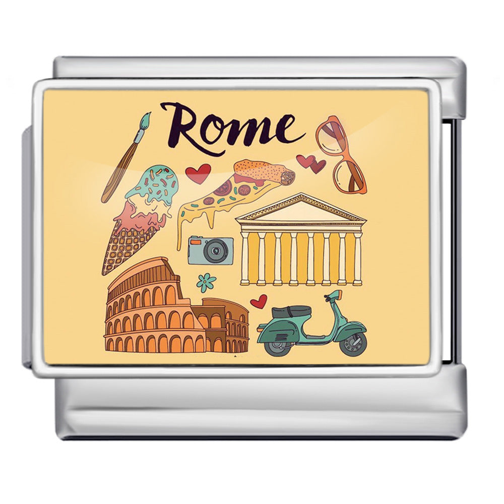 Wholesale  Italian Charm Bracelet 9mm DIY image printingCreative Stainless Steel Composable Bracelet