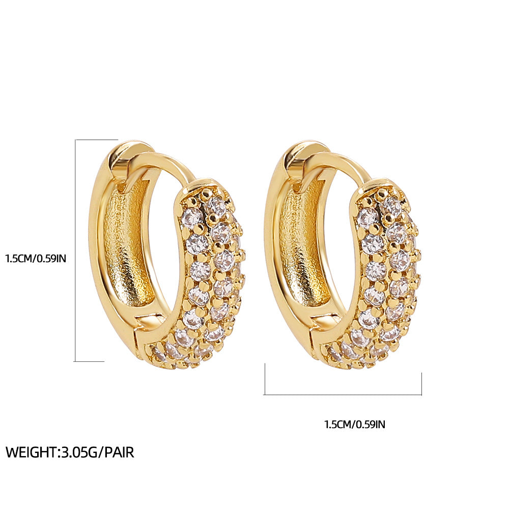 Wholesale  Micro-inlaid Zircon Stainless Steel Earrings