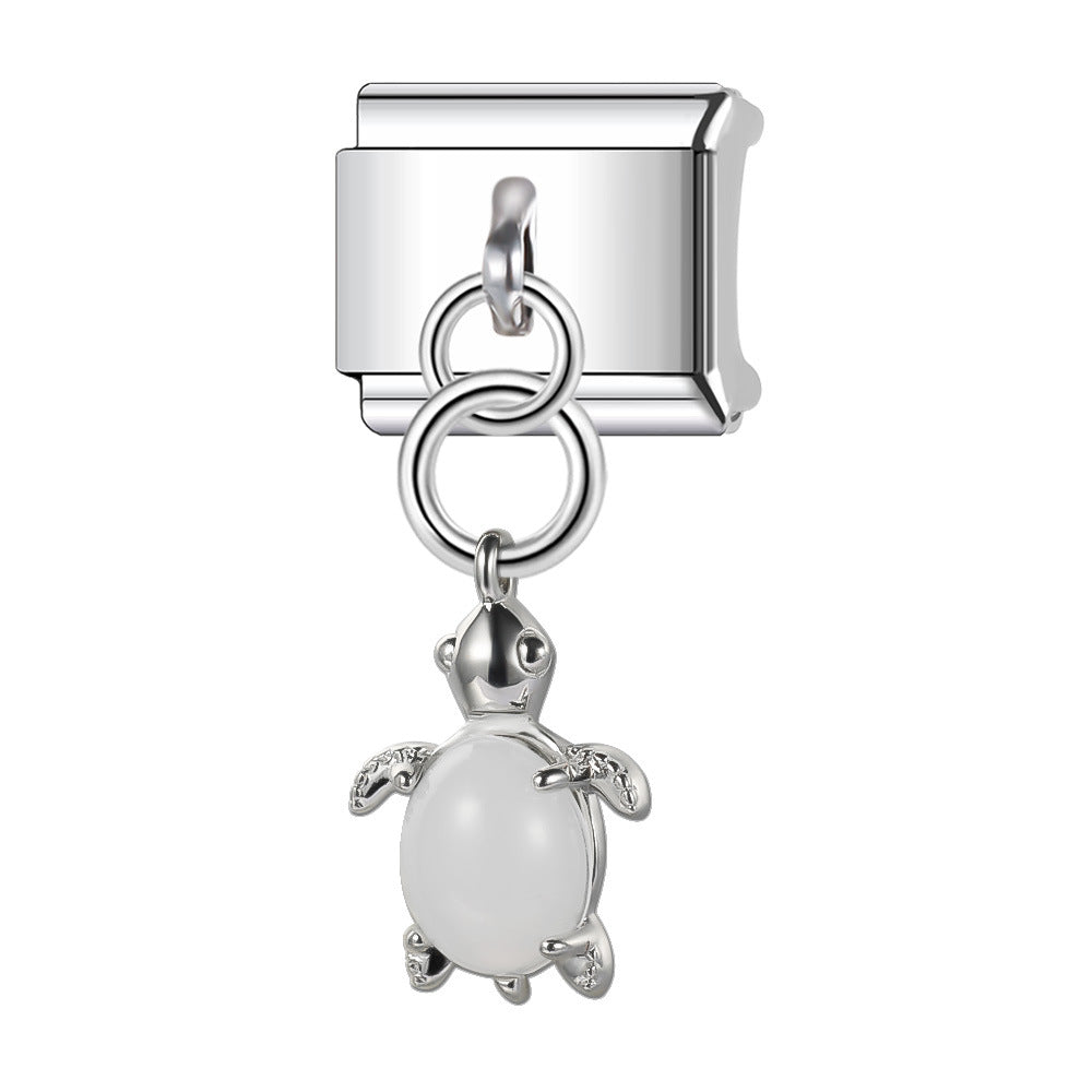 Wholesale Italian Charm Bracelet 9mm DIY Splicing Turtle Shell Stainless Steel Composable Bracelet