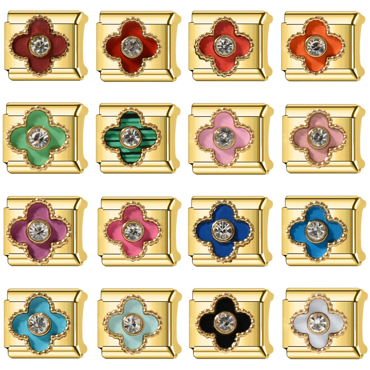 Wholesale Stainless Steel Four-Leaf Clover Bracelet with Crystal Detail Fashion Accessory