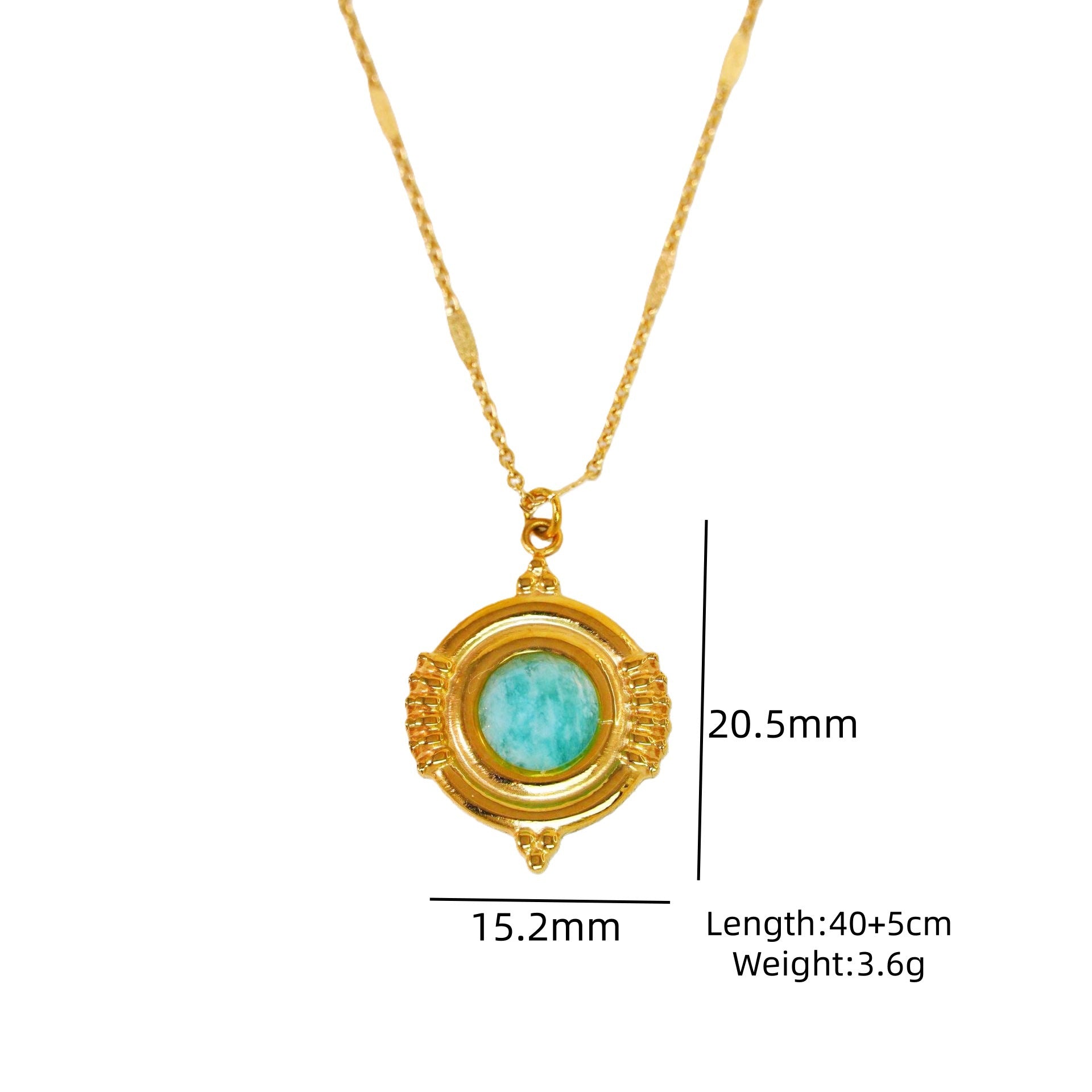 Wholesale Light Luxury Blue Tianhe Stone 14K Gold Plated Titanium Steel Necklace,  Fashion Jewelry Accessory Gift