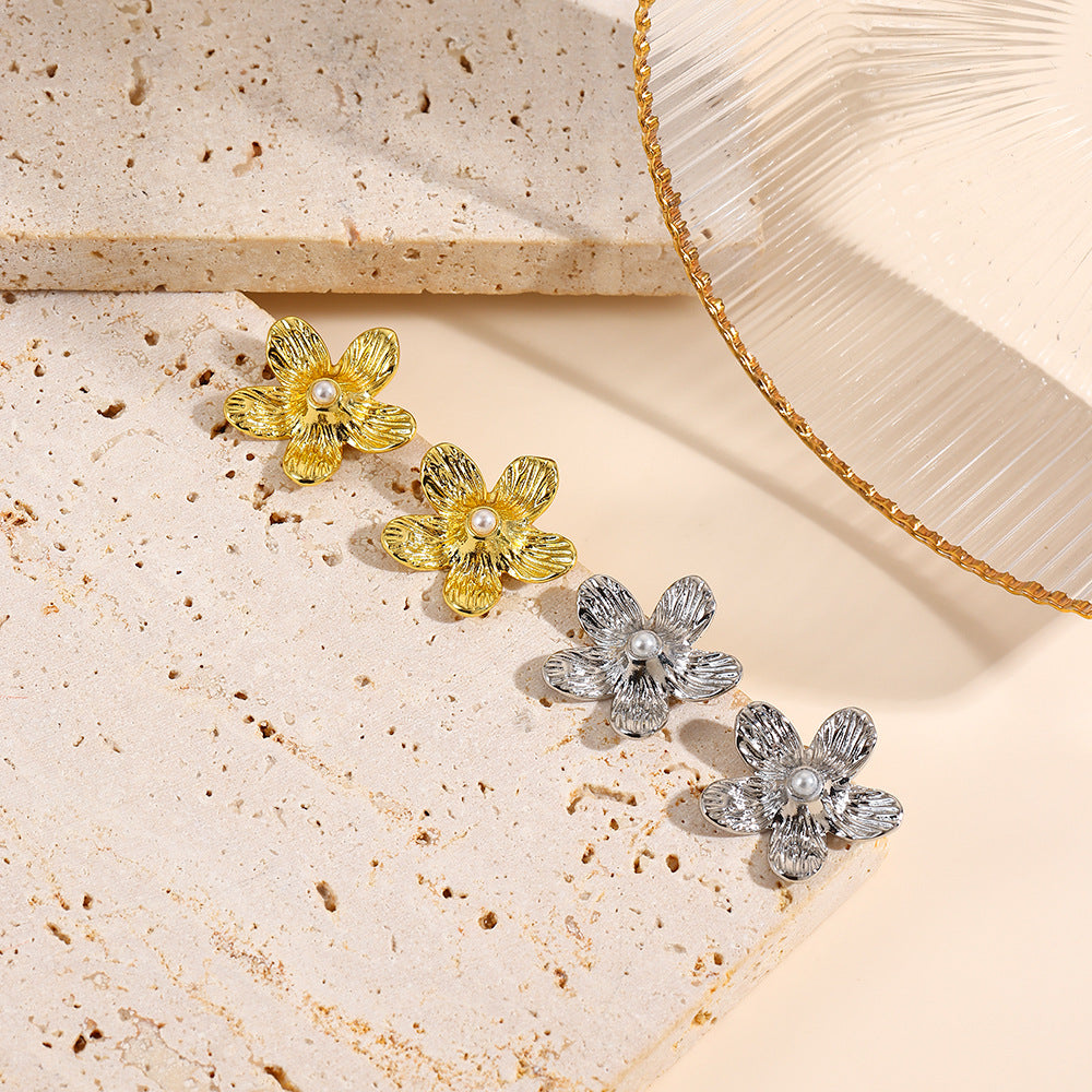 Wholesale  pearl flower earrings