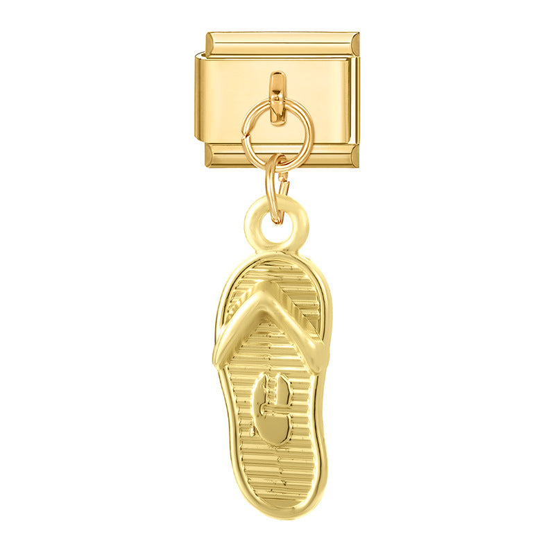 Wholesale Italian Charm Bracelet 9mm DIY Splicing Gold Pendant Stainless Steel Composable Bracelet