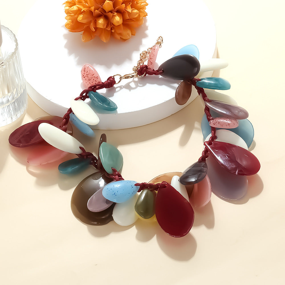 Wholesale Creative Irregular Geometric Jelly Resin Necklace