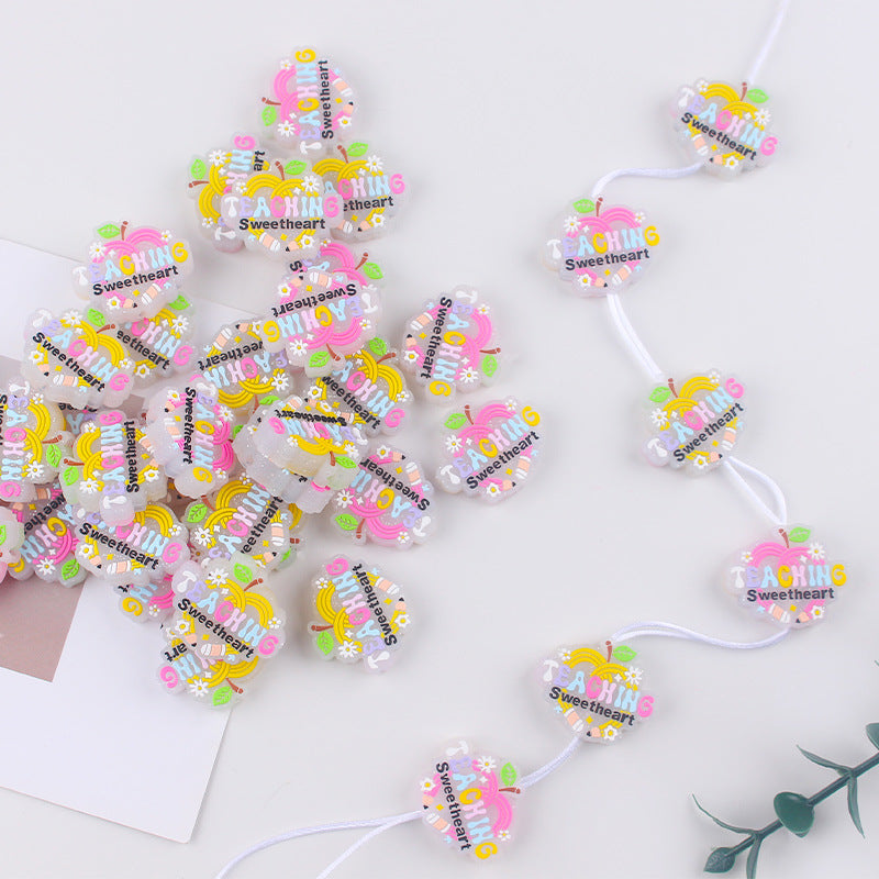 Wholesale Cartoon Teacher's Day Autism Care Focal Beads DIY Bead Accessories