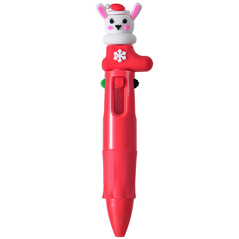Wholesale Cute cartoon Christmas four-color ballpoint pen
