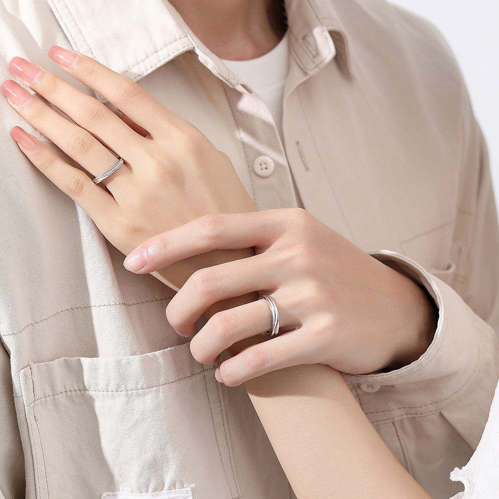 Wholesale s925 sterling silver cross galaxy open ring