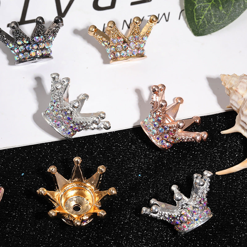 Wholesale of 10PCS Water Diamond Three-dimensional Crown Alloy Beadable Accessories ACC-BDS-BLG004