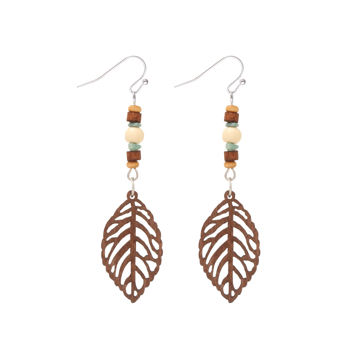 Wholesale  Bohemian Style Butterfly Leaves Skull Hollow Wooden Earrings
