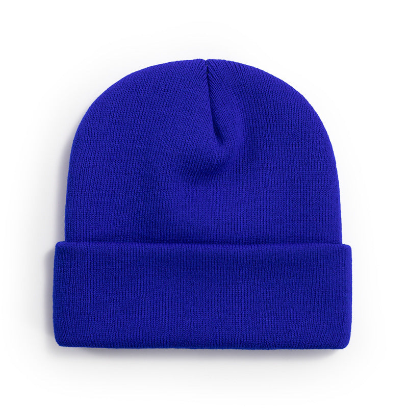 Wholesale light plate knitted cold cap acrylic solid color wool cap
