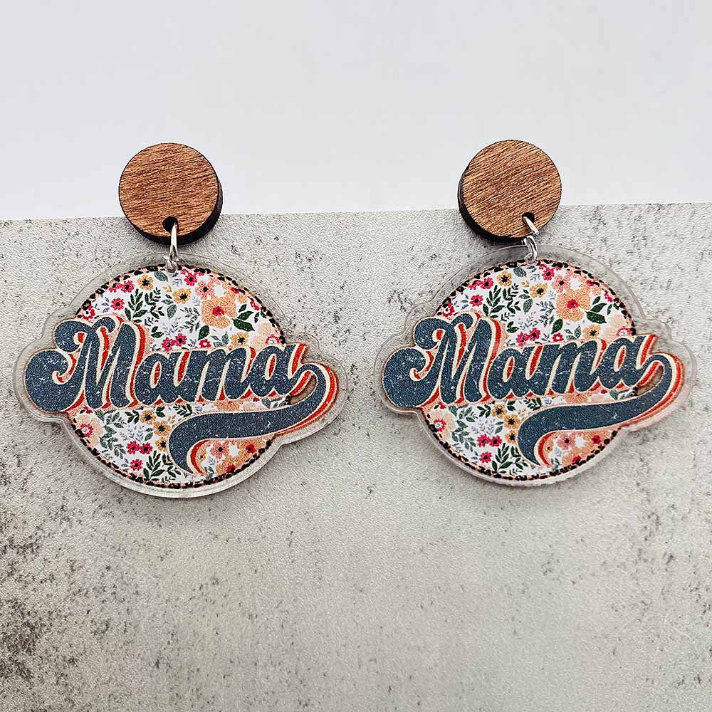 Wholesale Leopard Print Letter leather Earrings