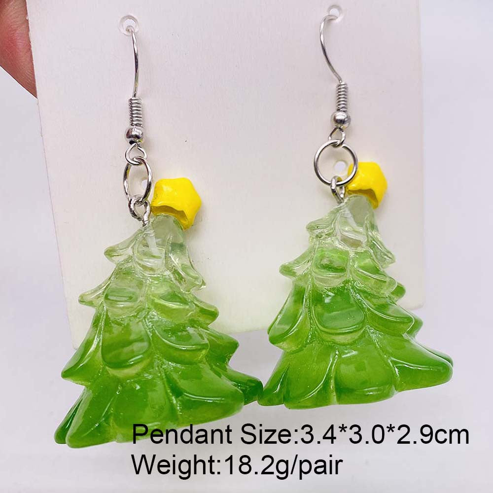 Wholesale Christmas 3D Christmas tree snowman resin earrings